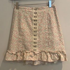 Urban Outfitters, Floral/Goth Mini Skirt, 100% Cotton